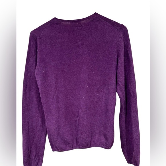 Vintage Charter Club 2 Ply Cashmere Top Long Sleeved Purple Soft Cozy Winter Med - Picture 3 of 6